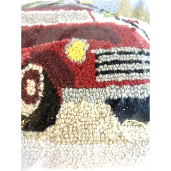 NWT Peking Handicraft Hook Pillow Holiday Christmas Theme Truck Tree Gorgeous! - Picture 4 of 8